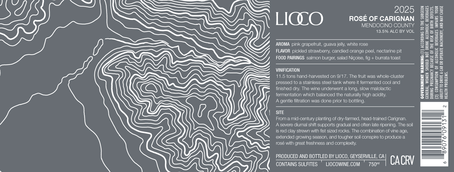 2025 Rosé of Carignan, Mendocino County Label